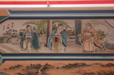 彩繪　蕭何　張良　韓信被稱為初漢三傑．